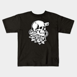 skull with snake tatto design Kids T-Shirt